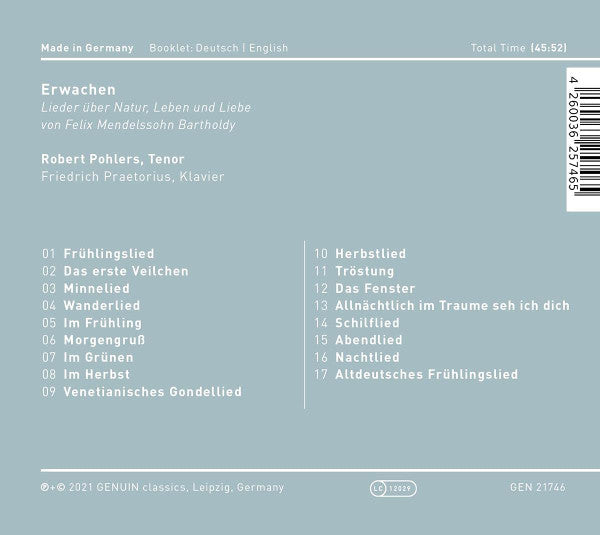 Robert Pohlers, Friedrich Praetorius : Erwachen (CD, Album)