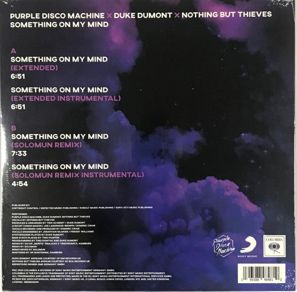 Purple Disco Machine, Duke Dumont, Nothing But Thieves :  Something On My Mind (12", Ltd)
