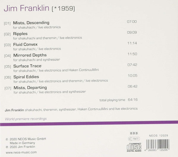 Jim Franklin (3) : Songs From The Lake (CD, Album)
