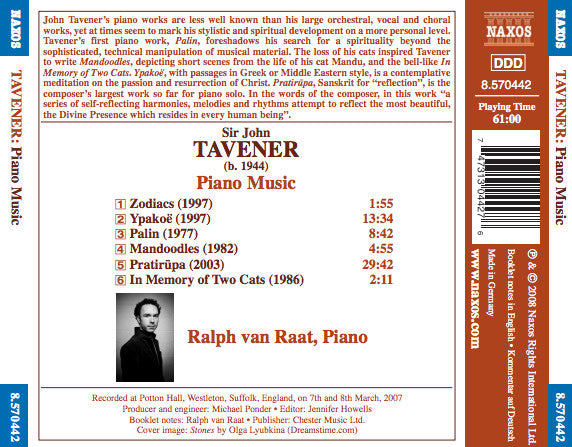 John Tavener / Ralph van Raat : Piano Music (CD, Album)