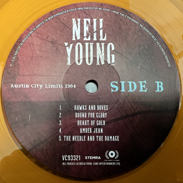 Neil Young : Austin City Limits 1984 (LP, Ltd, Unofficial, Ora)