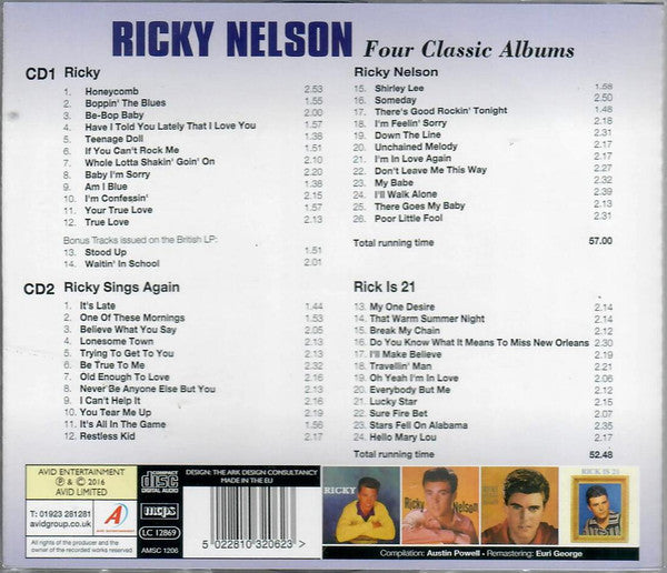 Ricky Nelson (2) : Four Classic Albums (2xCD, Comp, RM)