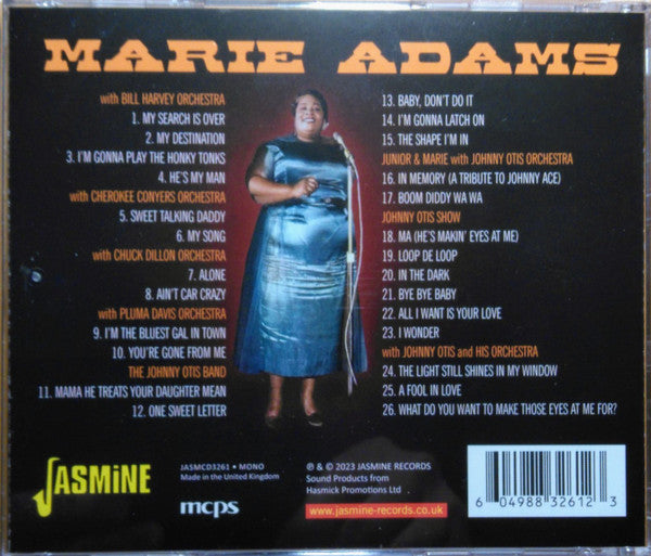 Marie Adams Featuring The Three Tons Of Joy And Johnny Otis : I'm The Bluest Gal In Town (CDr, Comp, Mono)