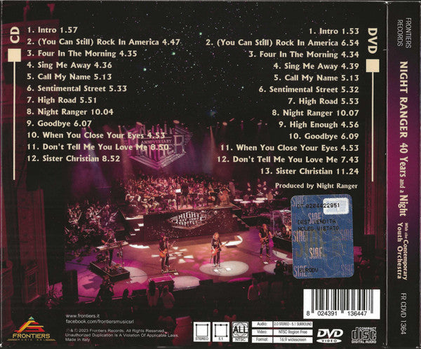 Night Ranger : 40 Years And A Night With The Contemporary Youth Orchestra (CD, Album + DVD-V, Multichannel, NTSC, Reg + Dlx)