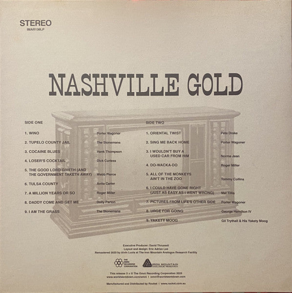 Various : Nashville Gold: Hayseed Delirium From The Boob Tube Golden Age (1956-1975) (LP, Comp, Boo)