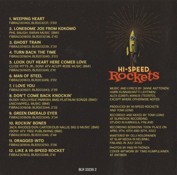 Hi-Speed Rockets : Turn Back The Time (CD, Album, Sup)