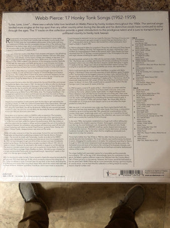 Webb Pierce : 17 Honky Tonk Songs 1952-1959 (LP, Comp)