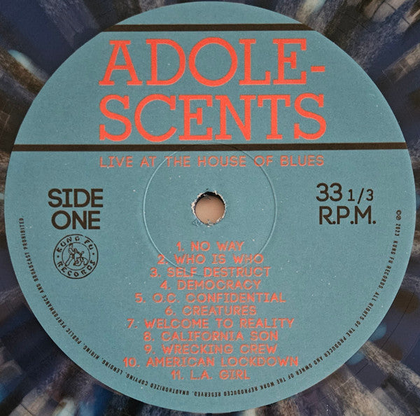 Adolescents : Live At The House Of Blues (LP, Album, Ltd, RE, Blu)