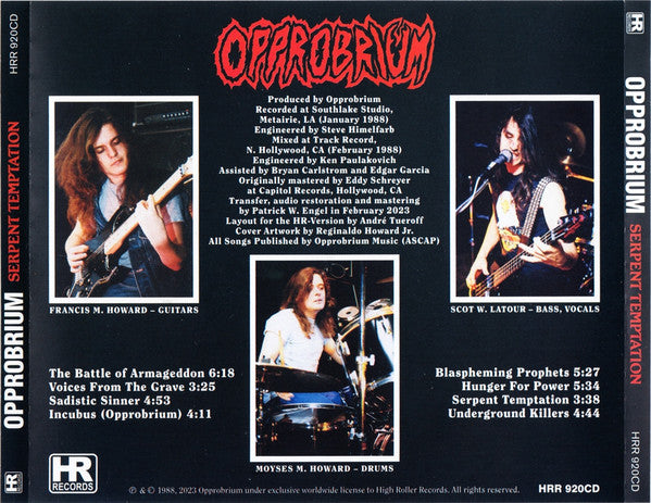 Opprobrium : Serpent Temptation (CD, Album, RE, RM, Sli)