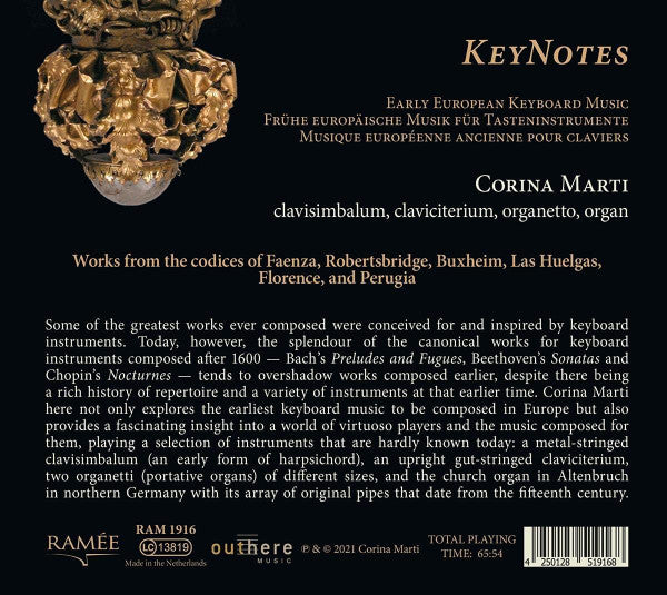 Corina Marti : Keynotes. Early European Keyboard Music (CD, Album)