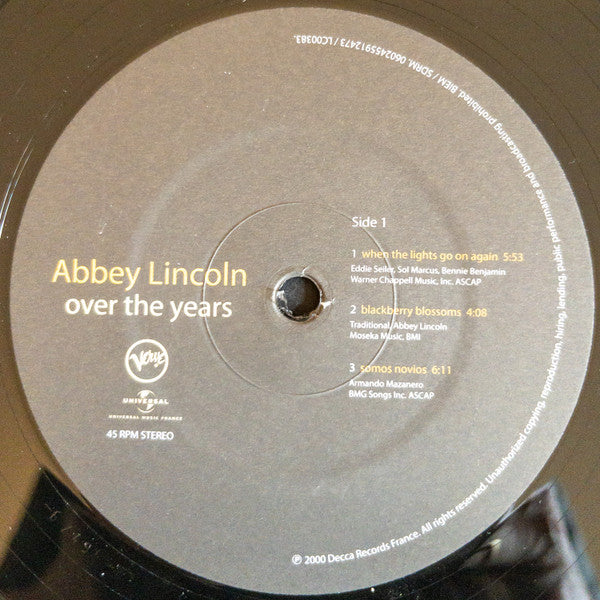 Abbey Lincoln : Over The Years (2xLP, Album, RE)