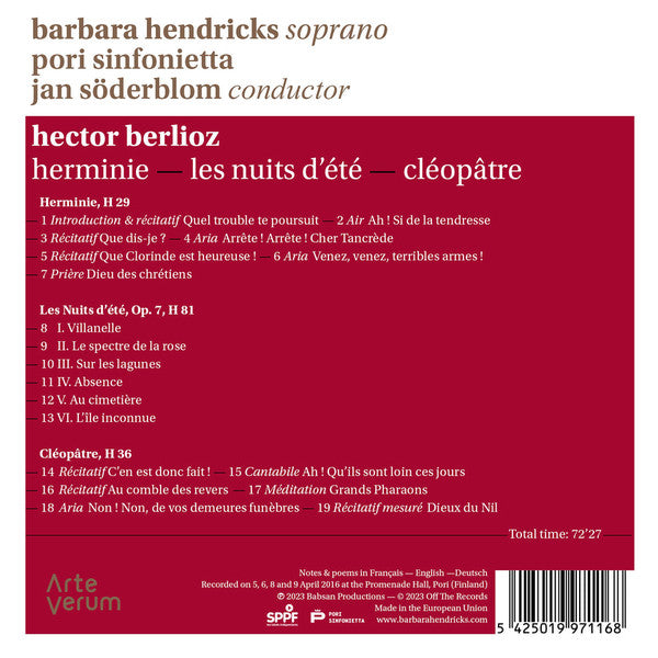 Hector Berlioz — Barbara Hendricks, Pori Sinfonietta, Jan Söderblom : Herminie - Les Nuits D'été - Cléopâtre (CD, Album)