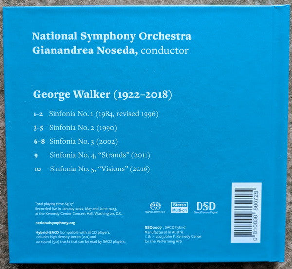 Gianandrea Noseda, George Walker (4), National Symphony Orchestra : George Walker - Five Sinfonias (SACD, Multichannel)