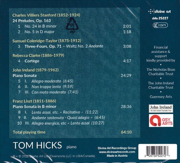 Franz Liszt, John Ireland, Tom Hicks (4) : Sonatas  (CD)