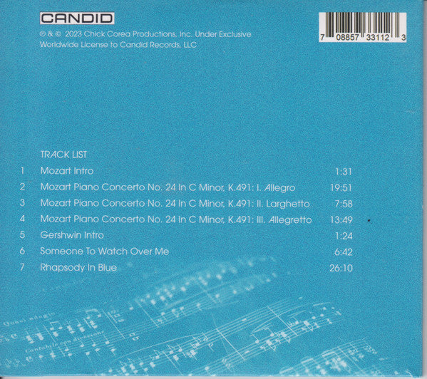 Chick Corea, Orchestra Da Camera Della Sardegna : Sardinia: A Night Of Mozart & Gershwin (CD)