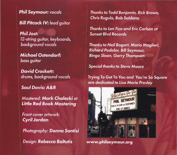 Phil Seymour : Live On The Sunset Strip (CD, Album)