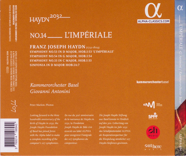 Haydn*, Giovanni Antonini, Kammerorchester Basel : No. 14 _ L'Impériale (CD, Album)