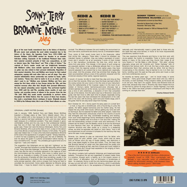 Sonny Terry & Brownie McGhee : Sonny Terry And Brownie McGhee Sing (LP, RE)
