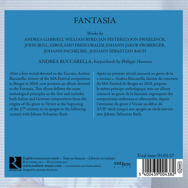 Andrea Buccarella : Fantasia - From Andrea Gabrieli To Johann Sebastian Bach (CD, Album)