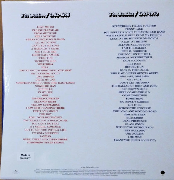 The Beatles : 1962-1966 / 1967-1970 (3xLP, Comp, RE, RM, Red + 3xLP, Comp, RE, RM, Blu )