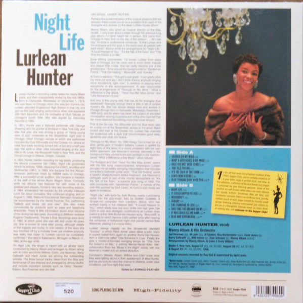 Lurlean Hunter : Night Life (LP, Album, Mono, Ltd, Num, RE)