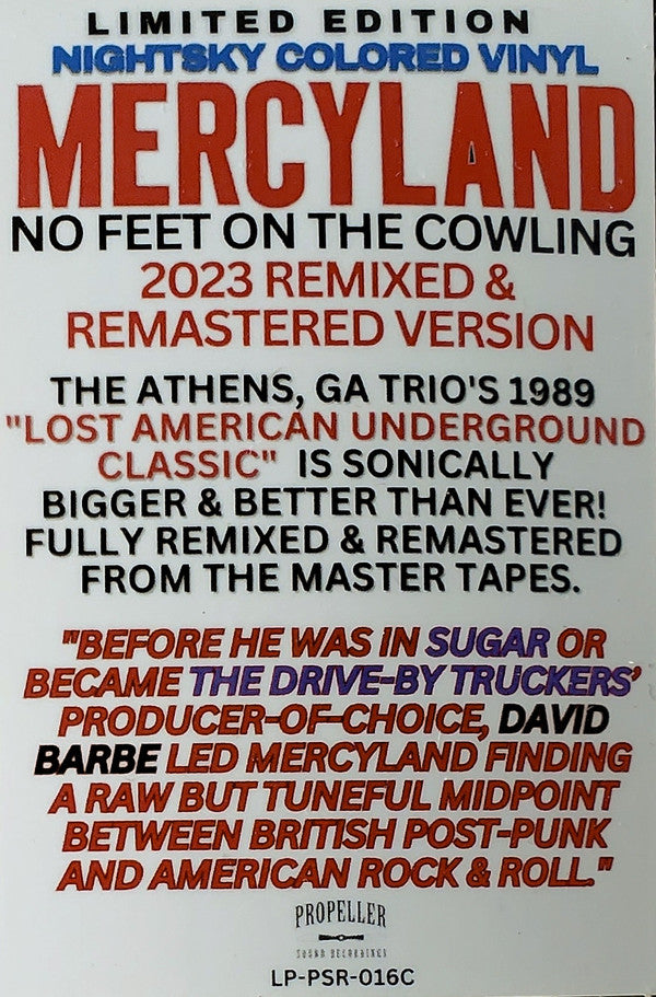 Mercyland : No Feet On The Cowling (LP, Album, Ltd, Mixed, RE, RM, Nig)