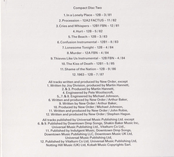New Order : Substance (2xCD, Comp, RE, RM)