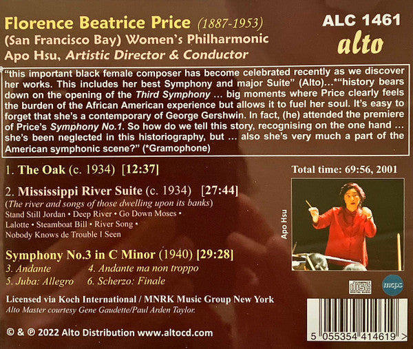 Florence B. Price — Apo Hsu, The Women's Philharmonic : The Oak - Mississippi River Suite - Symphony No. 3 (CD, RE)