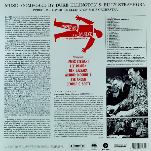 Duke Ellington & His Orchestra* : Otto Preminger's Anatomy Of A Murder (From The Sound Track Of The Motion Picture) (LP, Album, Ltd, 180)