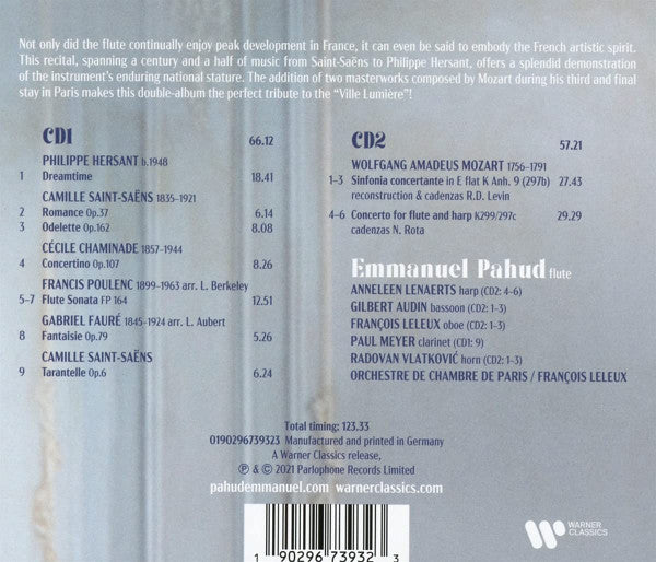 Emmanuel Pahud, Anneleen Lenaerts, Gilbert Audin, Francois Leleux, Radovan Vlatković, Orchestre De Chambre De Paris : Mozart & Flute In Paris (2xCD, Album)