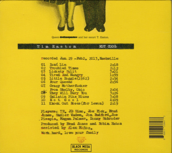 Tim Easton : Not Cool (CD, Album, RE)