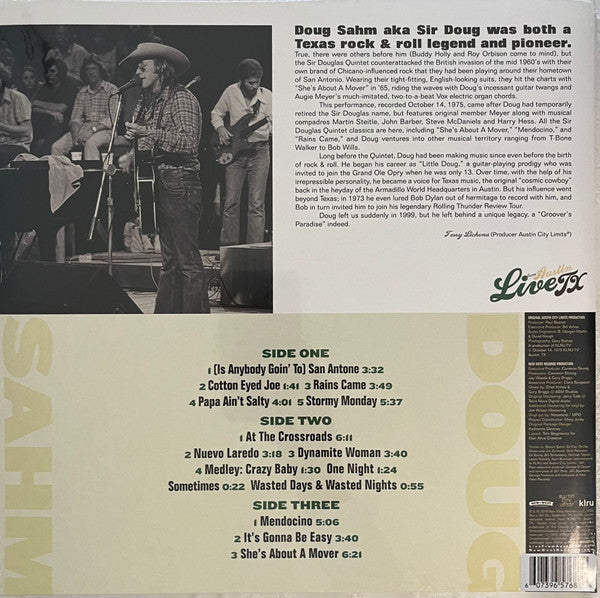 Doug Sahm : Live From Austin TX (2xLP, Album, Ltd, RE, 180)