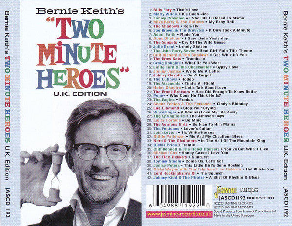 Various : Bernie Keith's "Two Minute Heroes" U.K. Edition (CD, Album, Comp, Mono)