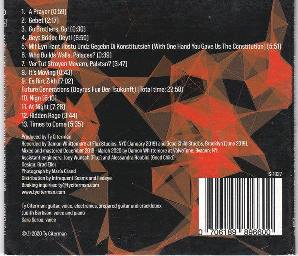 Ty Citerman : Bop Kabbalah + Voices: When You Speak Of Times To Come (CD, Album)