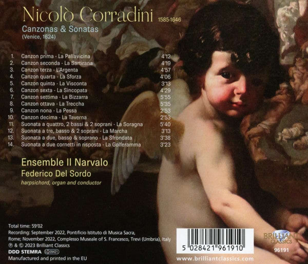 Nicolò Corradini – Ensemble Il Narvalo, Federico Del Sordo : Canzonas & Sonatas (CD)