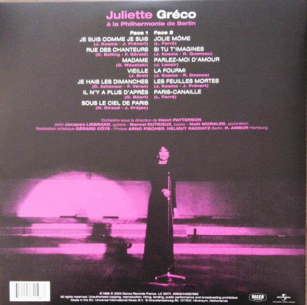 Juliette Gréco : À La Philharmonie De Berlin (LP, Album, RE)