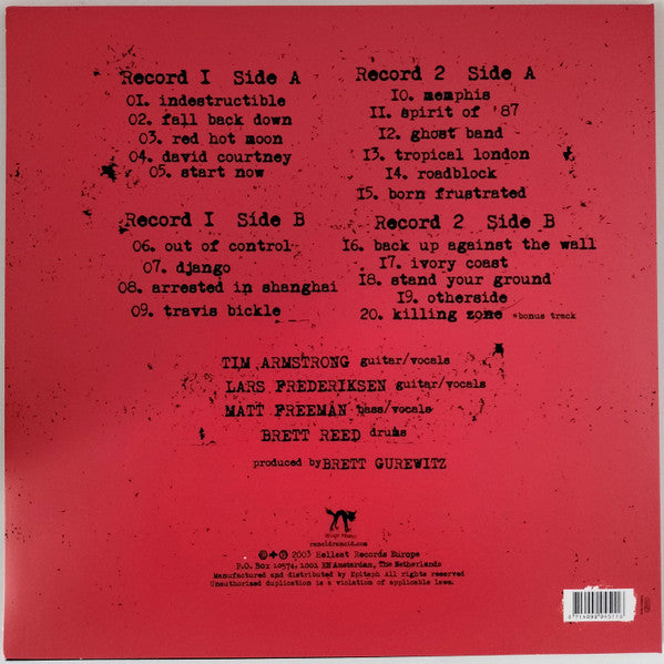 Rancid : Indestructible  (2xLP, Album, Ltd, RE, RP, Cle)