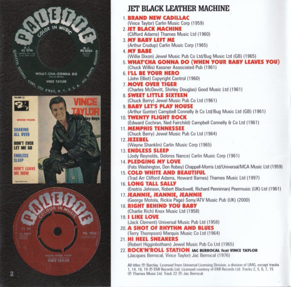 Vince Taylor : Jet Black Leather Machine (CD, Comp, Mono)