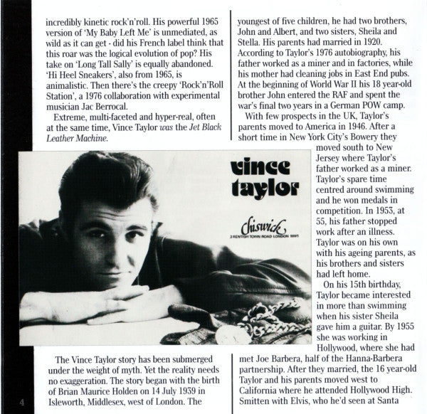 Vince Taylor : Jet Black Leather Machine (CD, Comp, Mono)