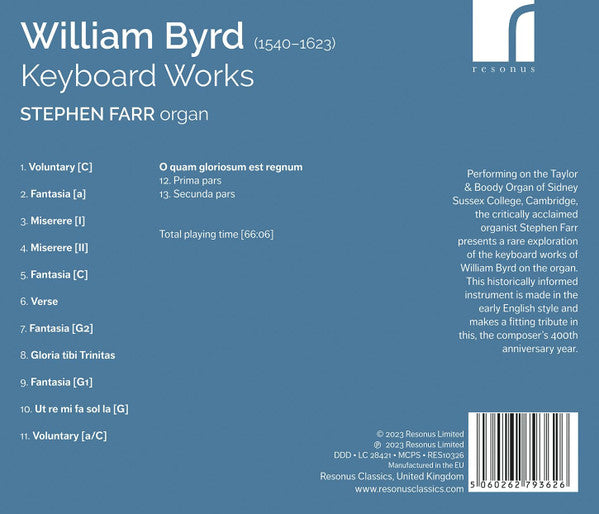 William Byrd - Stephen Farr : Keyboard Works (CD, Album)