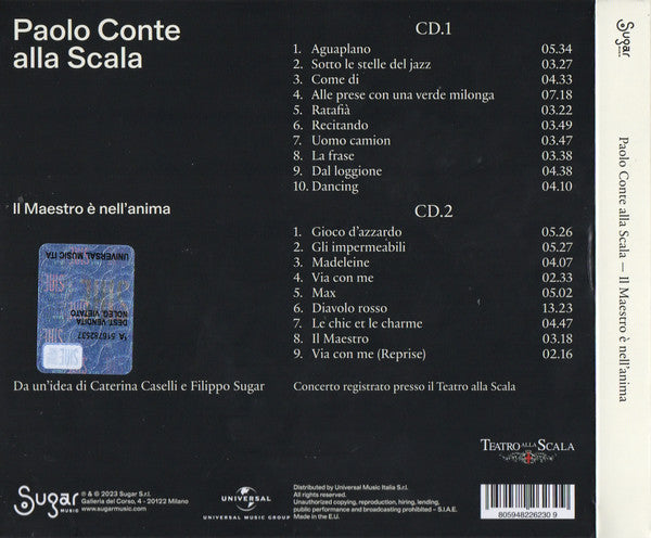 Paolo Conte : Paolo Conte Alla Scala - Il Maestro È Nell'anima (2xCD, Album)