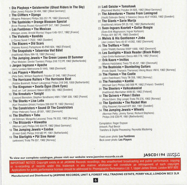 Various : Eurotwang! 34 Twangy Guitar Instro's, Exhumed From Europe's Deepest Vaults... (CDr, Comp, Mono)