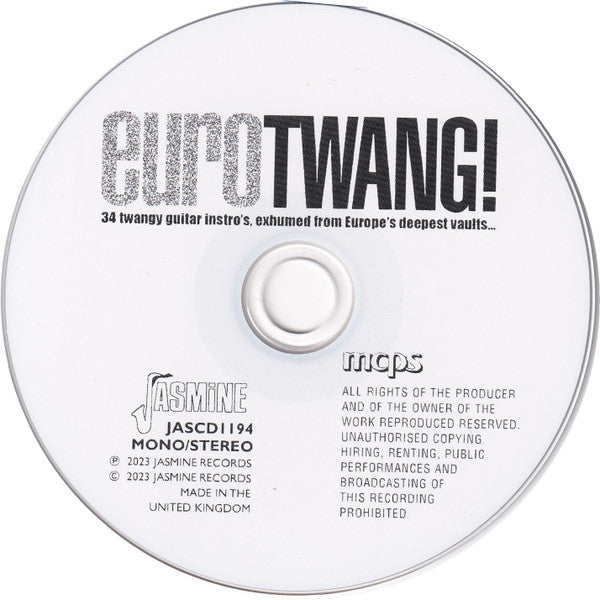 Various : Eurotwang! 34 Twangy Guitar Instro's, Exhumed From Europe's Deepest Vaults... (CDr, Comp, Mono)