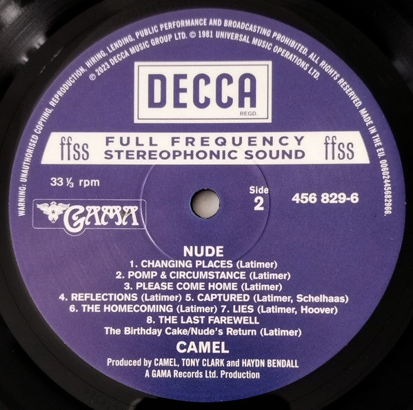 Camel : Nude (LP, Album, RE, RM, Gat)