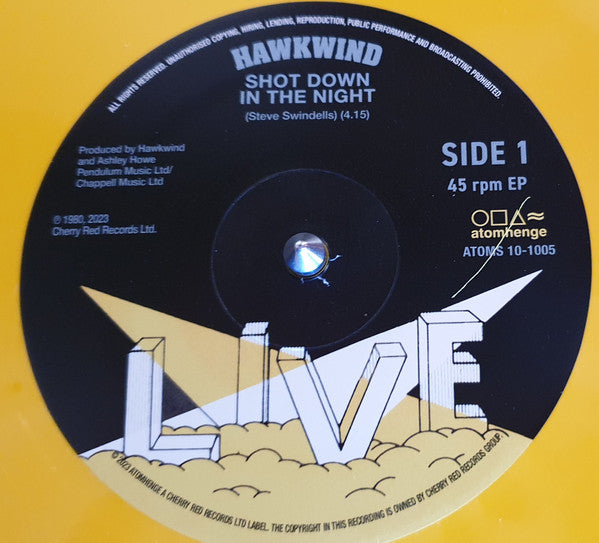 Hawkwind : Live - Shot Down In The Night (10", EP, RE, Yel)