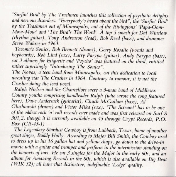 Various : Rockabilly Psychosis And The Garage Disease (CD, Comp)