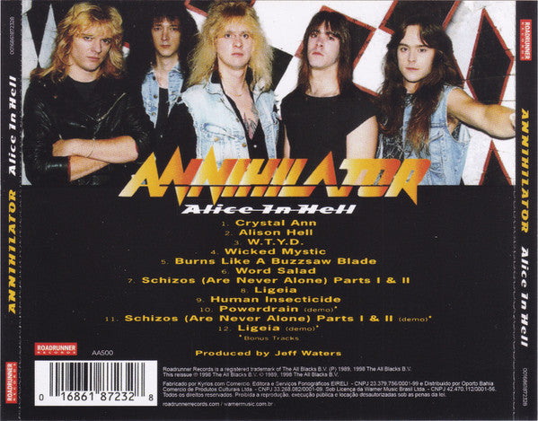 Annihilator (2) : Alice In Hell (CD, Album, RE, RM, O-C)