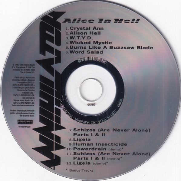 Annihilator (2) : Alice In Hell (CD, Album, RE, RM, O-C)