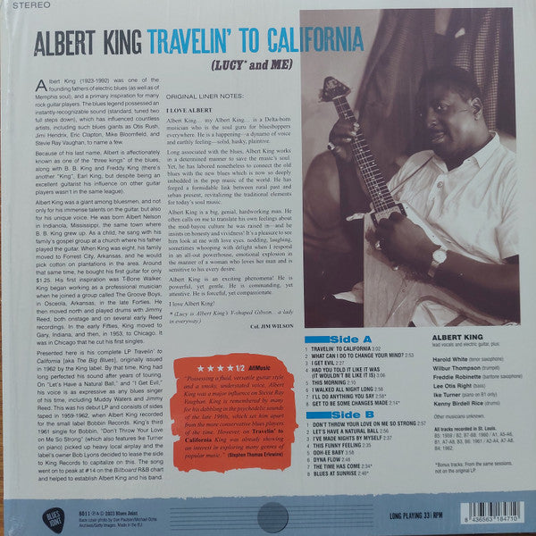 Albert King : Travelin' To California (Lucy & Me) (LP, Album, RE, 180)
