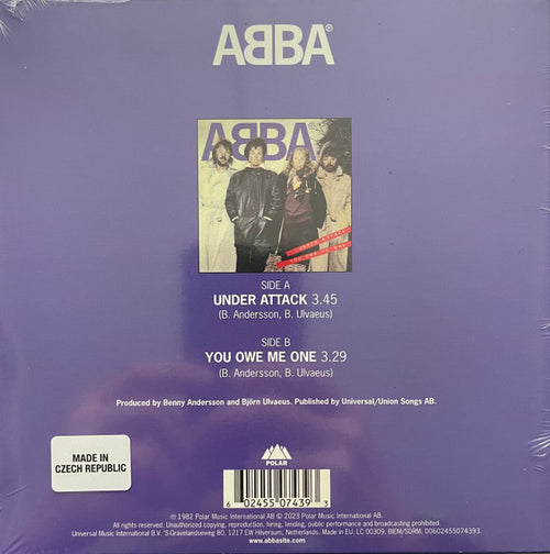 ABBA : Under Attack / You Owe Me One (7", Single, Pic, RE)